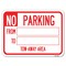 Signmission No Parking From-to W/ Blank Space Heavy-Gauge Alum Rust Proof Parking Sign, 18" x 24", A-1824-22890 A-1824-22890 - alternate 1